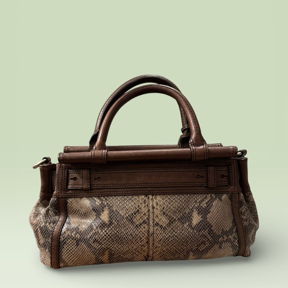 Fossil Maddox Bar Satchel 2011 Snake Embossed Leather - Picture 2 of 10